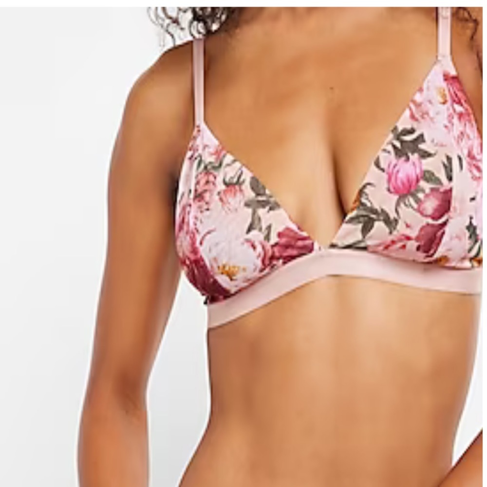 Pink floral bralette
